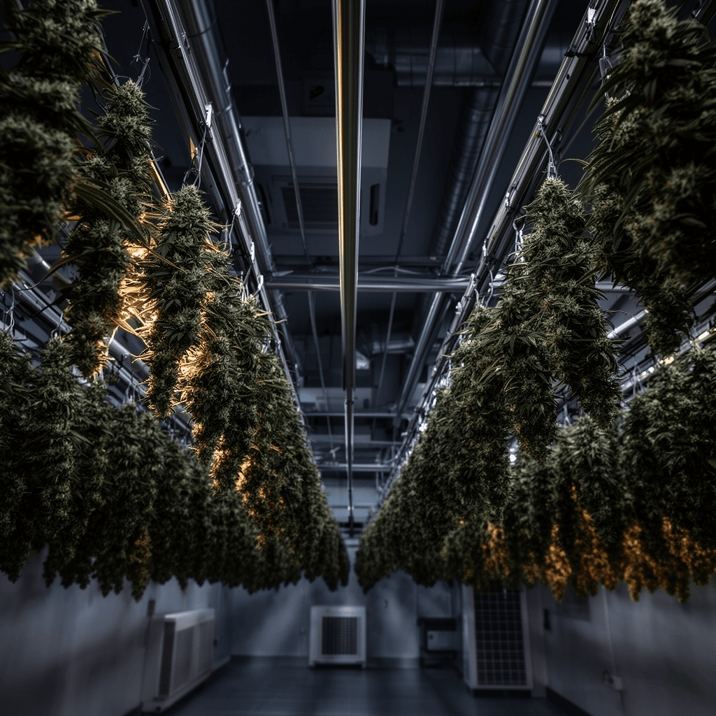Temperature-controlled cannabis drying and curing room